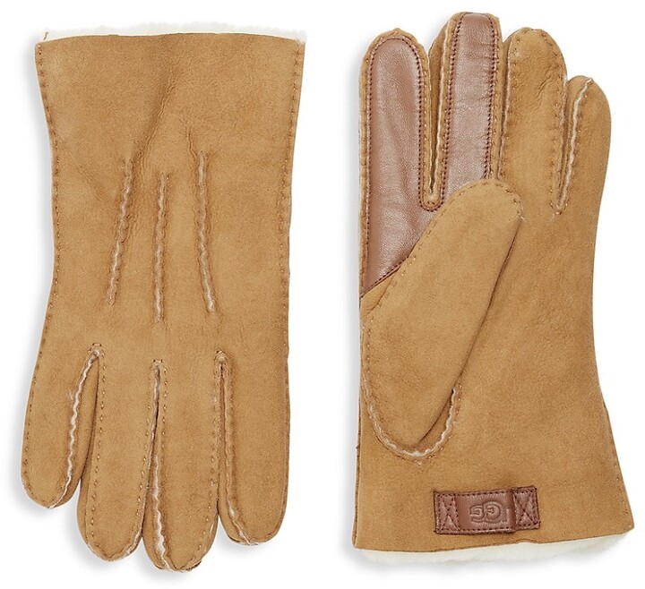 UGG Men's Contrast Sheepskin Touch Tech Gloves - ShopStyle
