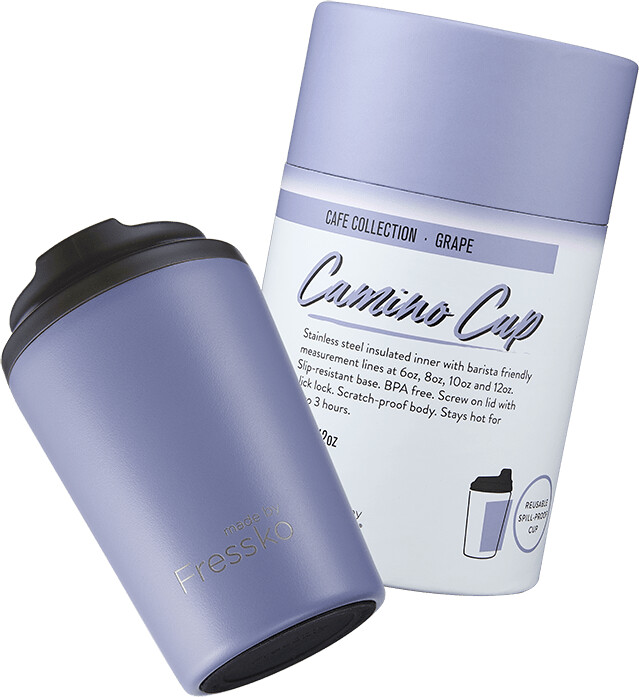 Purple Fressko Camino Reusable Coffee Cup, Stainless Steel - Grape