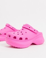 pink platform clogs