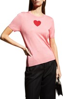 Thumbnail for your product : Carolina Herrera Heart Intarsia Silk-Cashmere T-Shirt