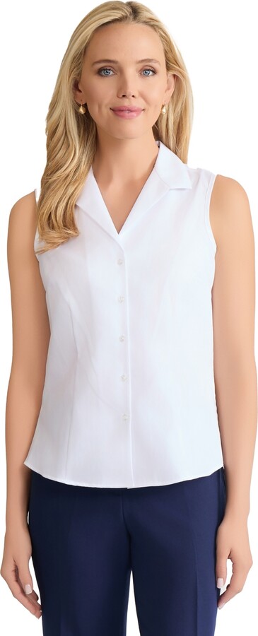 Jones New York Women's Cotton Easy-Care Sleeveless Shirt