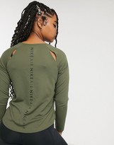 Thumbnail for your product : Nike Running Nike Air Running long sleeve top in khaki