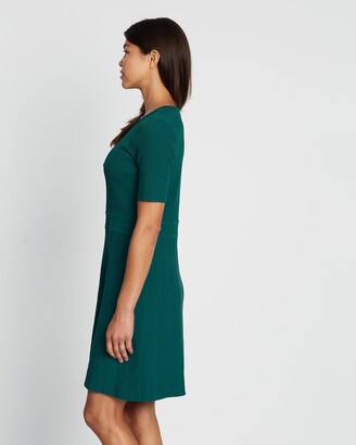 Marcs Women's Green Mini Dresses - Gracie Textured Knit Dress