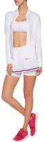 Thumbnail for your product : Lucas Hugh Striped Pleated Mesh And Stretch-Jersey Shorts