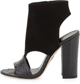 Thumbnail for your product : Brian Atwood Biella Suede and Snake Sandal