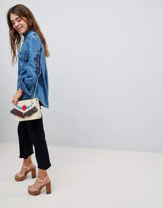 ASOS Design Denim Western Shirt With Embroidery