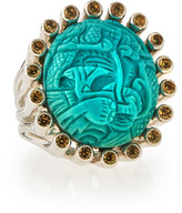 Thumbnail for your product : Stephen Dweck Carved Turquoise & Yellow Sapphire Ring
