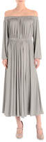 Thumbnail for your product : Valentino Off-The-Shoulder Long-Sleeve Midi Dress, Artic Blue