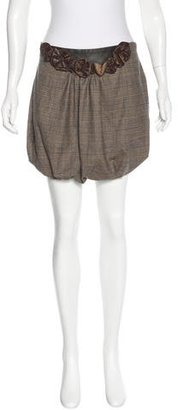 Doo.Ri Leather-Trimmed Wool Skirt