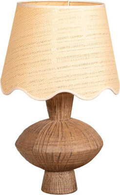 Millwood Pines Resin Lamp With Scalloped Edge Shade