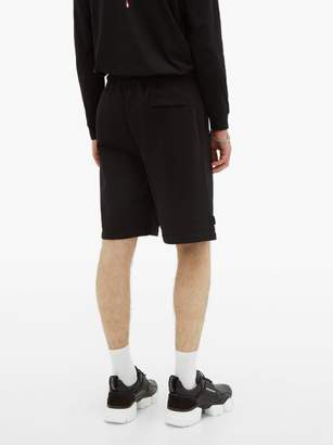 Marcelo Burlon County of Milan Wing-patch Cotton Loop-back Jersey Shorts - Mens - Black
