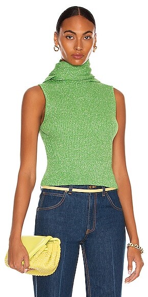 Ganni Glitter Knit Sweater in Green - ShopStyle
