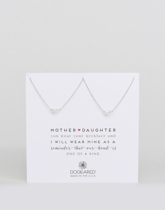 Dogeared Sterling Silver Mother and Daughter Set of 2 Pearl Reminder Necklace