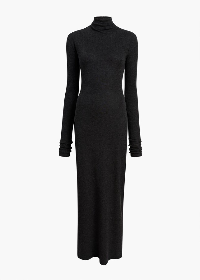 Norla Dress in Charcoal Silk Cashmere Jersey