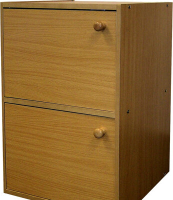 24" Tall 2 Wooden Bookcase - Natural Finish Doors Intrusion Suitable For Office, Living Room, ’s Room Rubberwood High Book Shelf With Wood Adds Value