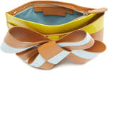 Thumbnail for your product : DELPOZO Large Bow-Detailed Color-Block Leather Cutch
