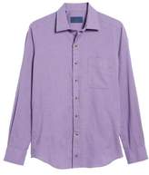 Thumbnail for your product : David Donahue Regular Fit Garment Washed Melange Sport Shirt