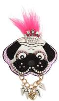 Thumbnail for your product : Betsey Johnson Two-Tone Multi-Stone & Faux Fur Dog Pin
