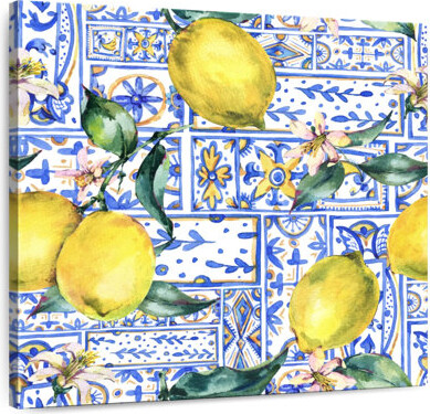 Ebern Designs Yarlin Azulejo Lemons