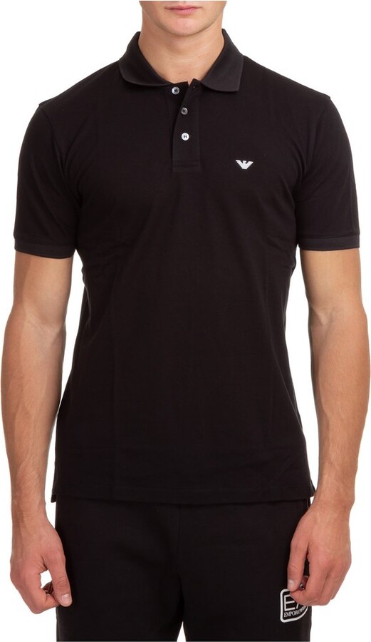 Emporio Armani Textured Collar Slim-Fit Polo Shirt - ShopStyle