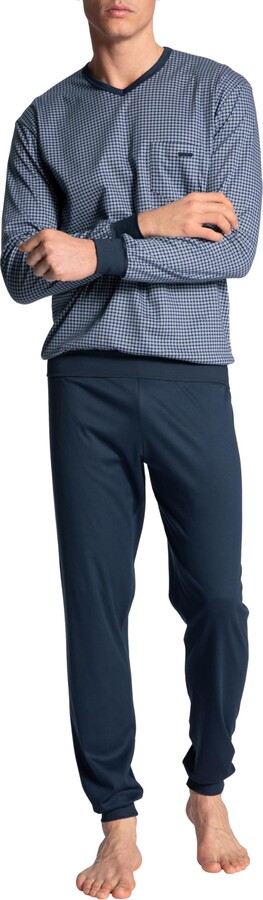 Set Notte Calida Pigiama Uomo Calida Relax Imprint - Set In Tempest Blue, Taglia Standard Pigiama Calida Relax Imprint Uomo Set Completo