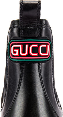 Gucci Leon Chelsea Boot in Black & Black | FWRD