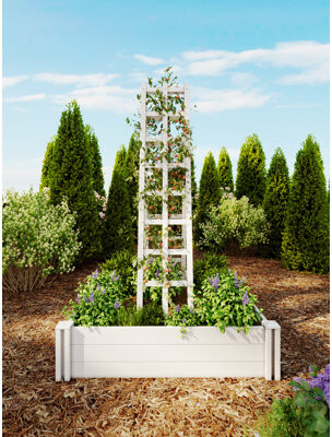 Classic 14" L X 68" H Vinyl A-frame Ladder Garden Trellis
