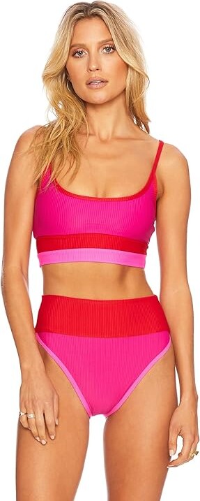 Beach Riot Eva Top Women's Lingerie Fuchsia Red Neon Pink : SM, Spandex/Polyester