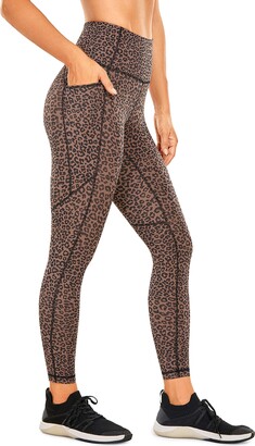 CRZ YOGA Women's Naked Feeling Capri Leggings with Pockets High Waisted  Workout Yoga Cropped Leggings - 23 Inches Leopard-Print 2 12 - ShopStyle