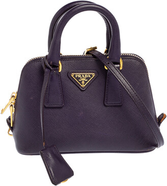 Prada Purple Saffiano Leather Mini Promenade Crossbody Bag