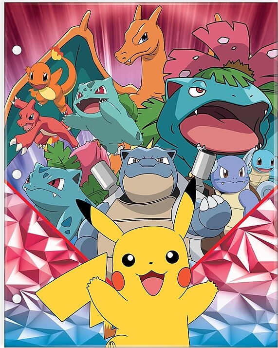Innovative Designs Pokéman 3-Hole Punched 2 Pocket Portfolio Folder, Multicolor (716137POK-SA)