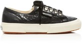 Thumbnail for your product : Superga Lace Up Flat Sneakers - Bella Carvaggio Croc Embossed