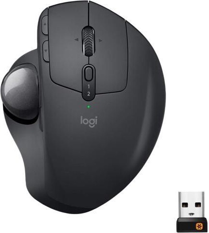 FANTEC Logi tech MX Ergo Wireless Trackball Mouse, Ergonomic Design, Move Content Between 2 Windows and Apple Mac Computers (Bluetooth or USB),...