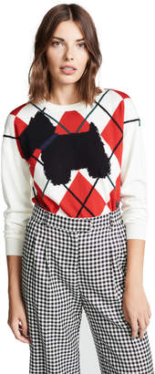 Moschino Boutique Dog Argyle Sweater