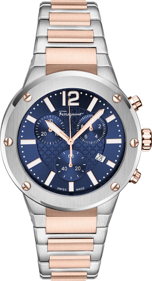 Ferragamo F-80 Bracelet Strap Chronograph Watch 42mm