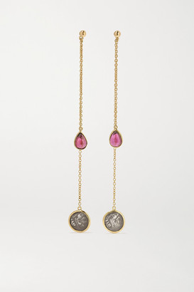 Dubini Alexander The Great 18-karat Gold, Sterling Silver And Rhodolite Garnet Earrings - one size