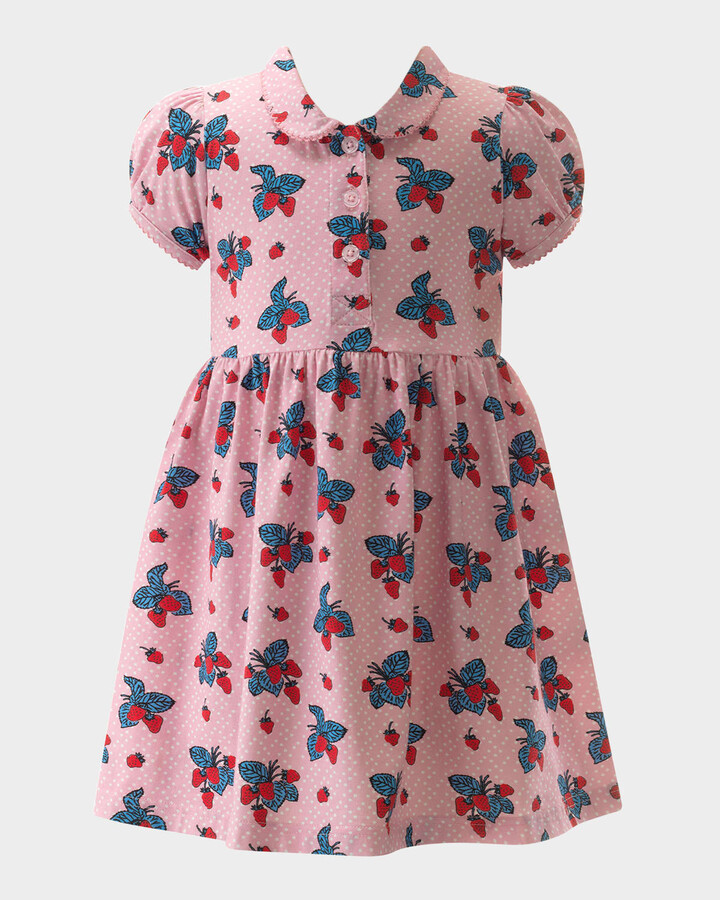 Rachel Riley Girl's Strawberry-Print Jersey Dress, Size 2-10