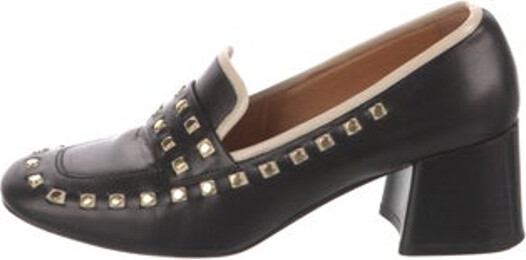 Tory Burch Leather Pumps Black Round-Toes with Studded Accents Includes Box Designer