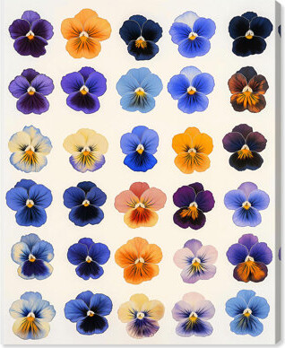 Art Remedy Pansy Patch Grid I Canvas Print Flower Art Decor