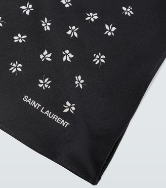 Saint Laurent Floral silk scarf