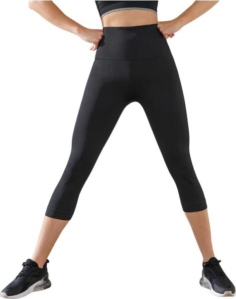 Leonisa High Waisted Legging with Double-Layered Waistband and Breathable  Mesh Cutouts Black at  Women's Clothing store