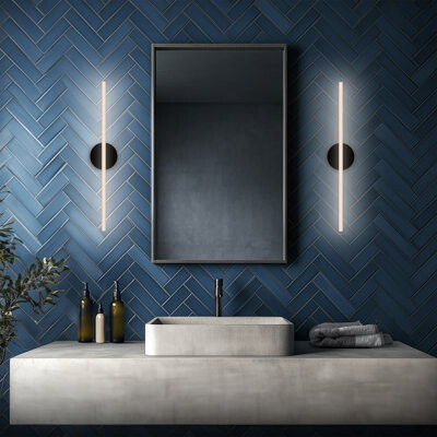 dweLED Lanky 27" LED Vanity & Wall Light With Built In Color Temperature Switch from 2700K/3000K/3500K/4000K