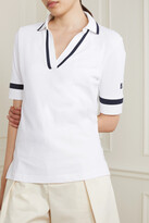 Thumbnail for your product : Bogner Elonie Striped Cotton-blend Piqué Golf Polo Shirt - White