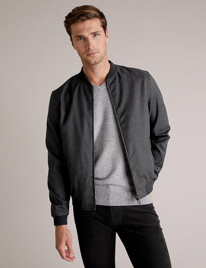 black smart bomber jacket