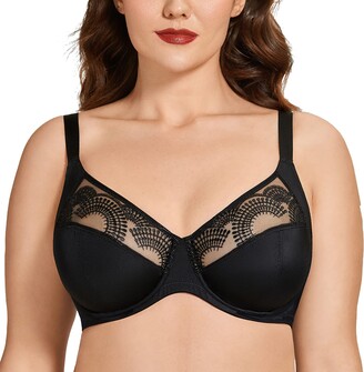 Buy AISILIN Women's Lace Unlined Plus Size Sheer Underwire Full