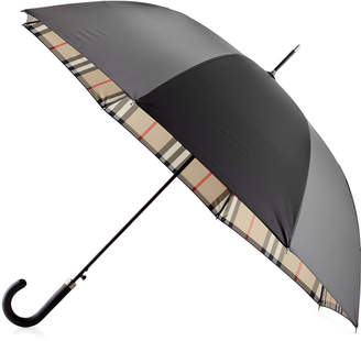 Burberry Regent Walking Umbrella, Black/Camel
