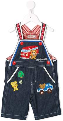 Mikihouse Miki House embroidered dungarees