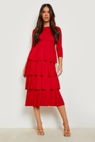 Thumbnail for your product : boohoo Tiered Ruffle Midi Dress