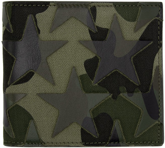 Valentino Green Camouflage Stars Bifold Wallet