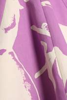Thumbnail for your product : Halston Pleated Printed Stretch-cotton Poplin Mini Dress